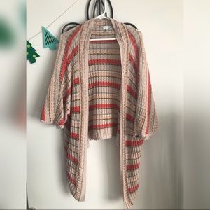 Knitted Striped Poncho